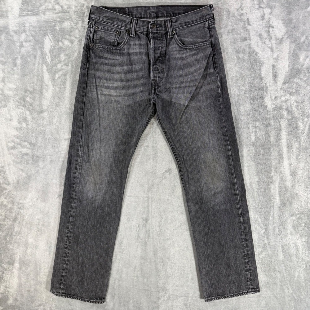 Levi's 501 Original Fit Jeans Mens Size 31x30 Faded Black Gray Pants